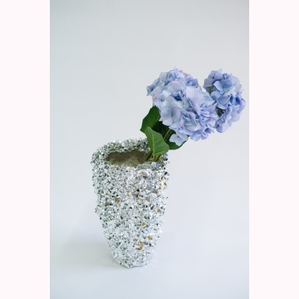 Crystal vase platinum 39cm