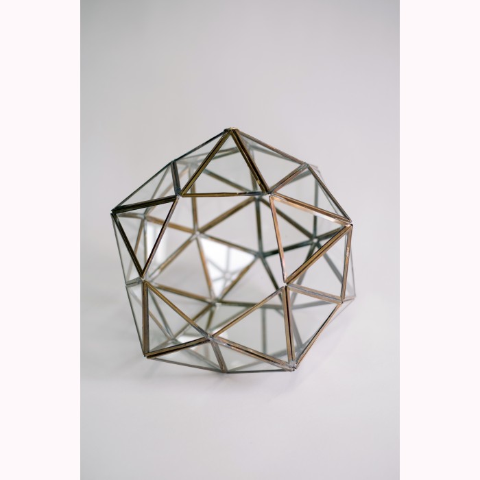 Glass diamond ball CH brass 29cm